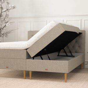 SÖVNN Klara Boxseng Med Opbevaring - 180x200 - Sand