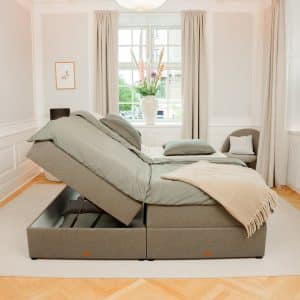 SÖVNN Vera Boxseng Med Opbevaring - 180x200 - Grå