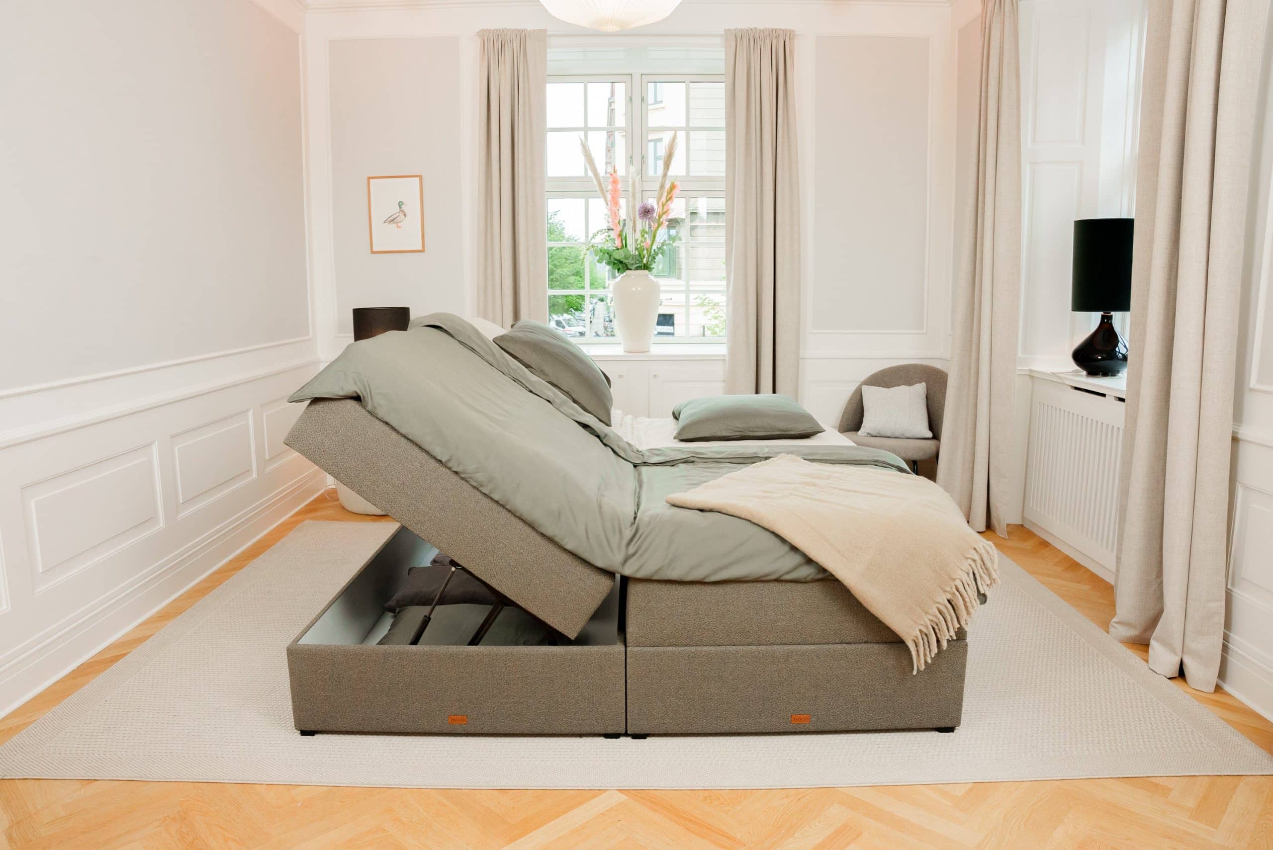 SÖVNN Vera Boxseng Med Opbevaring - 180x200 - Grå