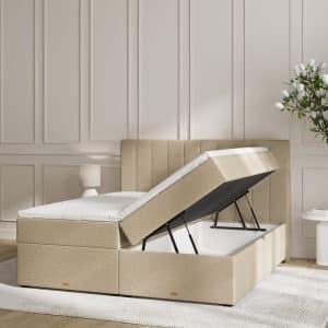 SÖVNN Ronja Boxseng Med Opbevaring - 180x200 - Sand